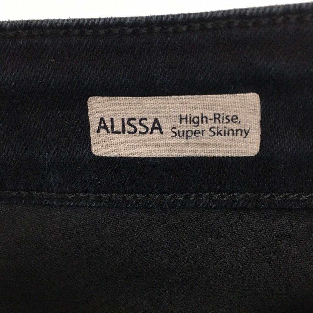 NEW Mavi Jeans 27 Black Alissa High Rise Super Skinny Faded Denim - Picture 8 of 11
